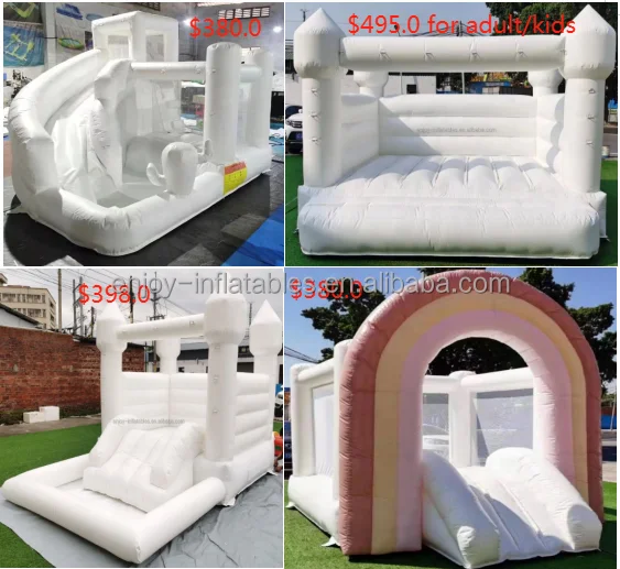 10ft*8ft 3*2.5m Hot Sale Mini White Bouncer House Balls Pit Pool Small Inflatable Bouncing Castle House with Pool for Kids Fun