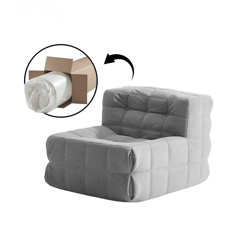 Best Small Apartment Simple Leisure Sleeping Living Room Balcony Cream Sofa Chair Cotton Lazy Tatami Single Compression Sofa