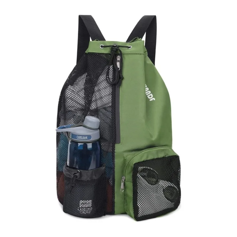 Sinodiving Swimming Bag Mesh Pull Rope Backpack Waterproof Durable Bag Friendly Drawstring Backpack Multifunction Mesh Bag