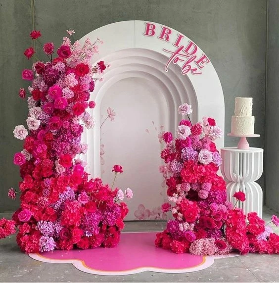 Party Decoration Acrylic PVC Wedding Arch Backdrop Stand Wedding Arches Artificial Flower Handwork Arch for Backdrop Decor