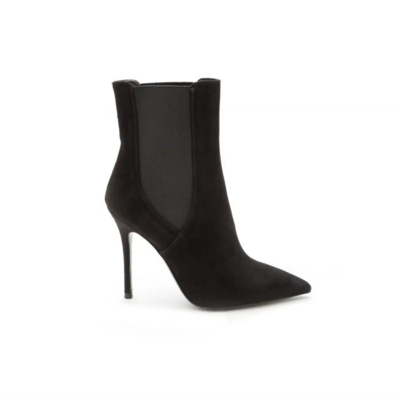 Quality Guarantee Elastic Band Midi Ankle Boots High Heels Fashionable Ladies Shoes For Daily Wear