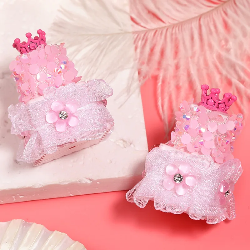 Acrylic Plastic Lucite Cake Beads With Rhinestone Large Size Luxury Beaded Lace Fabric Crystal Rhinestone Sugar Beads for Pens