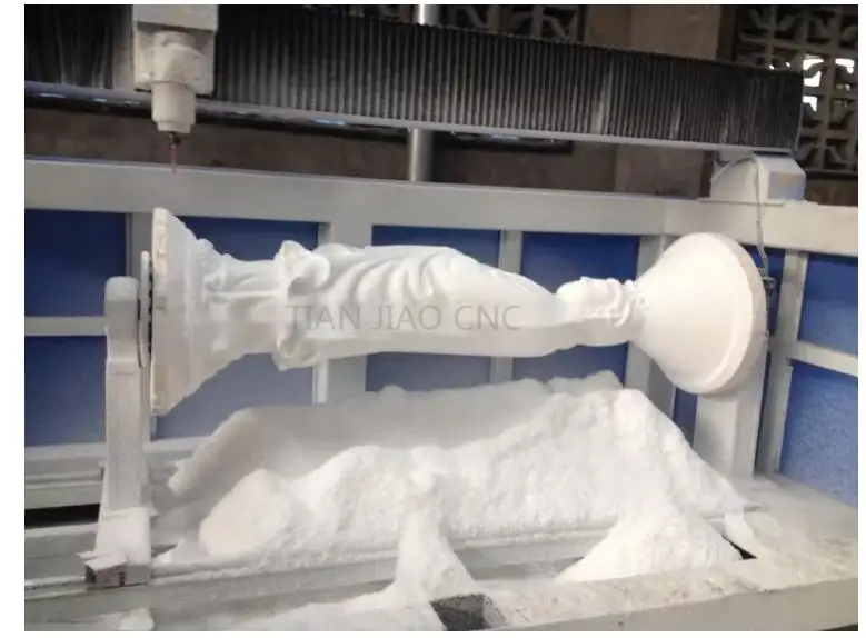 Fast speed cnc foam router 3d working machine 4 axis swing head rotary 5 axis for 3d EPS mould milling kit