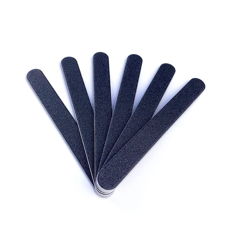 Customized Printed Logo Grit 80 100 150 180 240 Double Sides Nail Black File Washable Black Nail File
