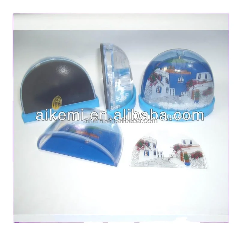 6.7x2.8x5.2cm plastic photo holder snow globe,half-size acrylic photo frame snow globe,souvenir plastic snow globes with magnet