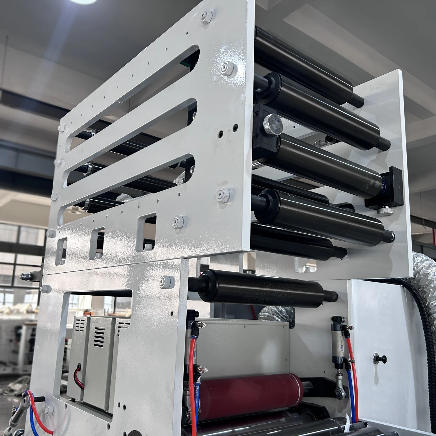 HJRY-320 Three Towers 1+3+5 Color Label Delam Relam Cold Foil Stamping Flexo Printing Machine Die Cutting Flexo Printer Press