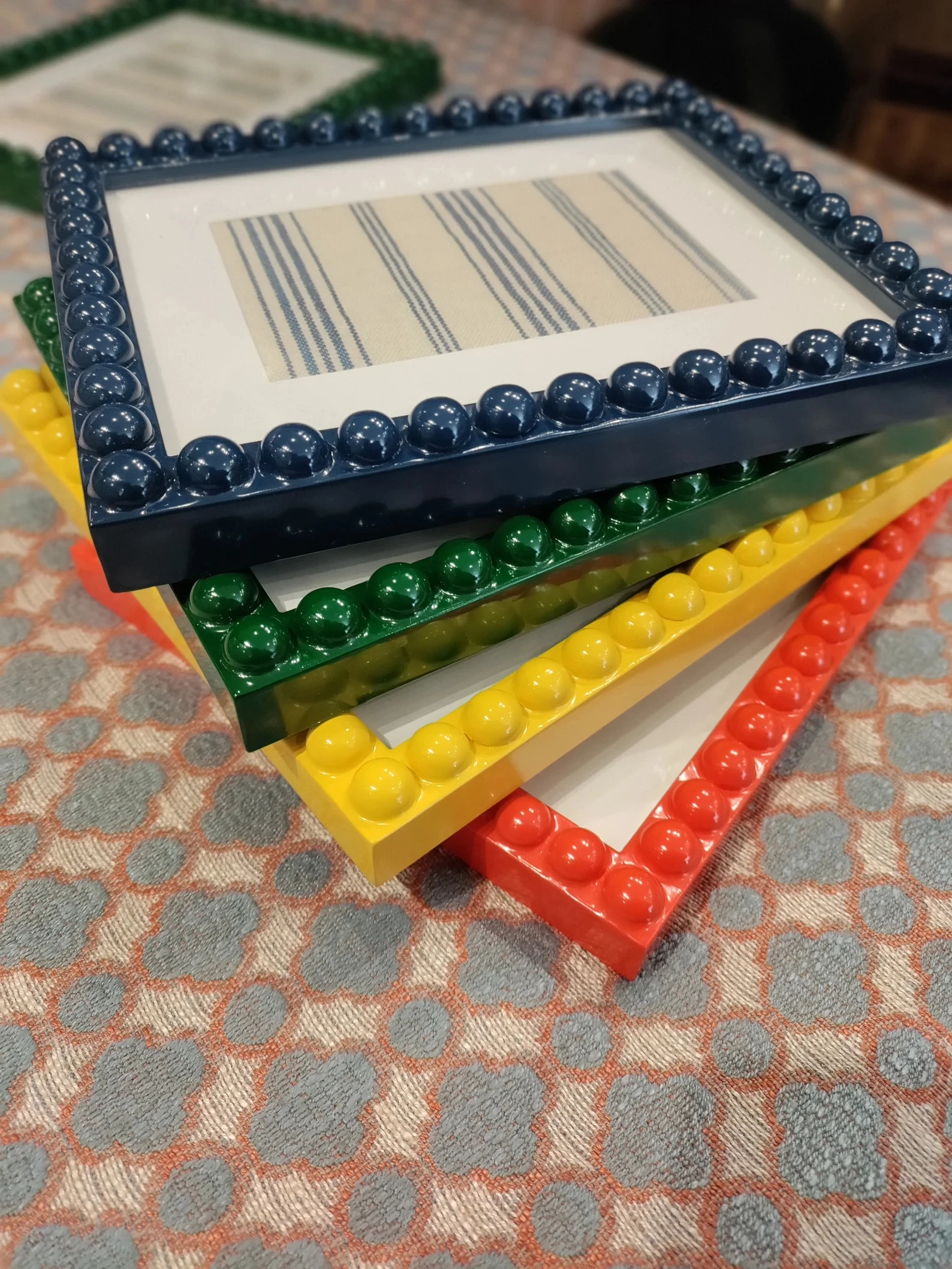 Beaded Wood Picture Frame Handmade Wooden Bobbin Frame Gift Photo Frame