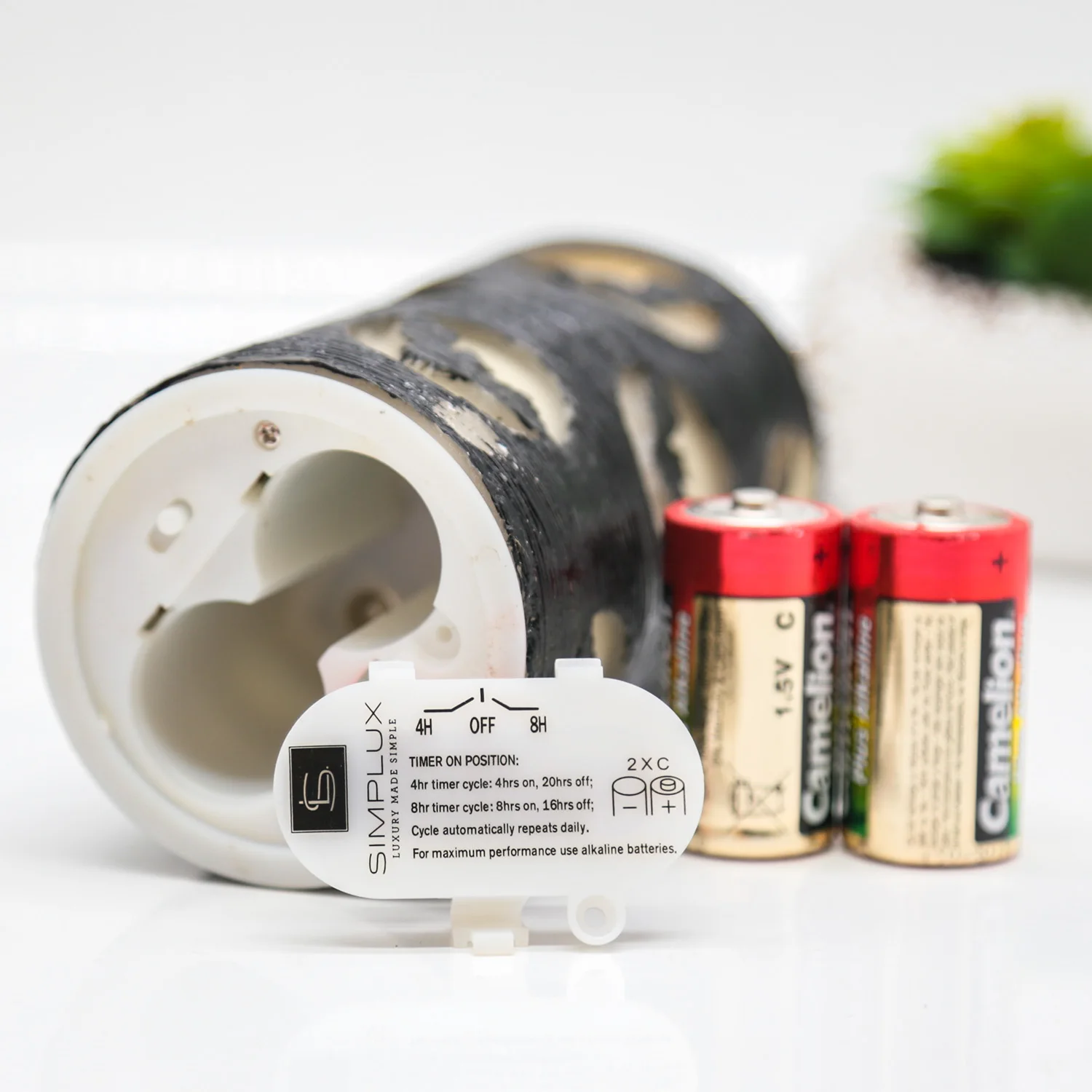 
flameless black color flame candle for halloween pillar glitter flickering led candles led light 