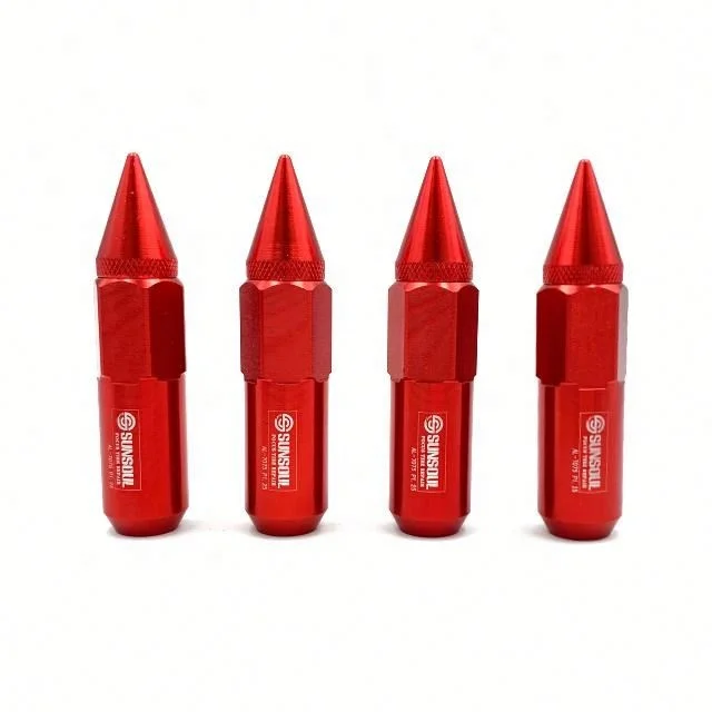 SUNSOUL Aluminum Racing Spike Lug Nuts Extended Tuner Wheel Nuts Car Wheel Rims For Universal M12*1.5