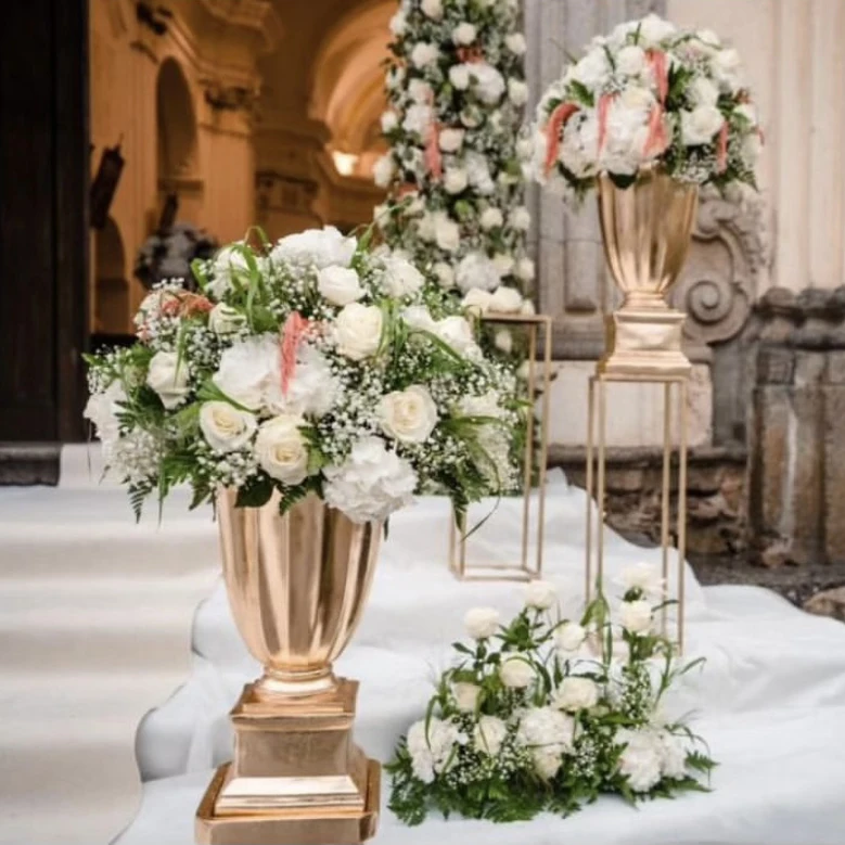 60/90/120cm Trumpet Vase for Wedding Centerpieces Tall Gold Vases for Wedding Centerpieces Factory Wholesale Wedding Vase