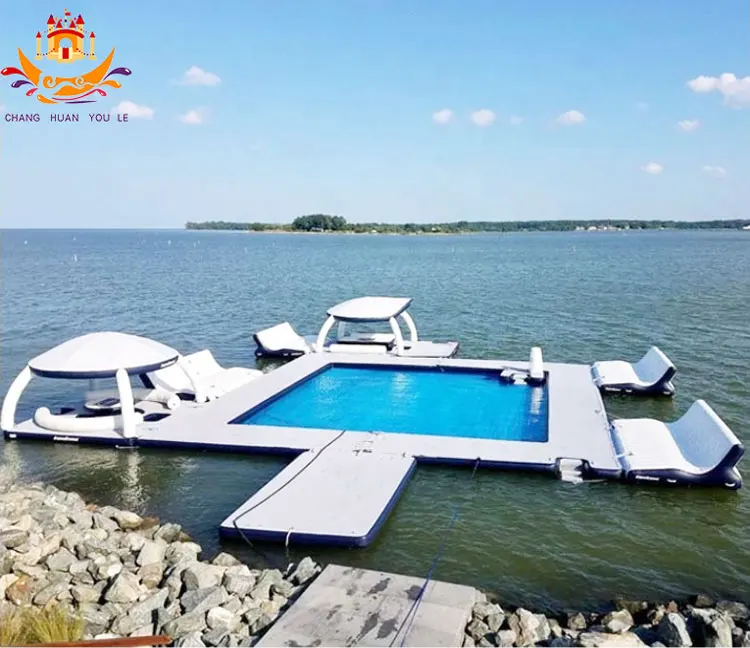 Пользовательский портативный плавающий плавательный бассейн для океана с анти-Медузой надувной яхты на