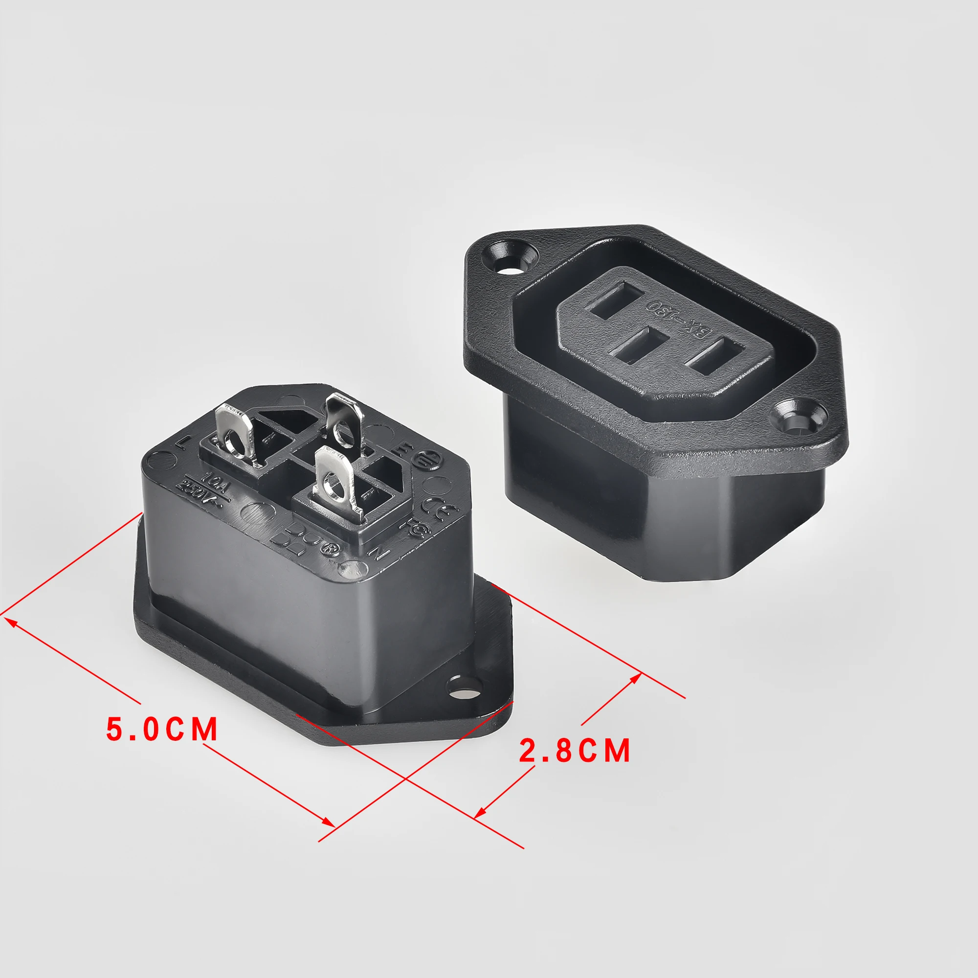  Kejian BX-130-A 250V 10A для монтажа в панель IEC320 3p Заземленный переменного тока на входе Разъем питания с крышкой электрической вилке стандартное