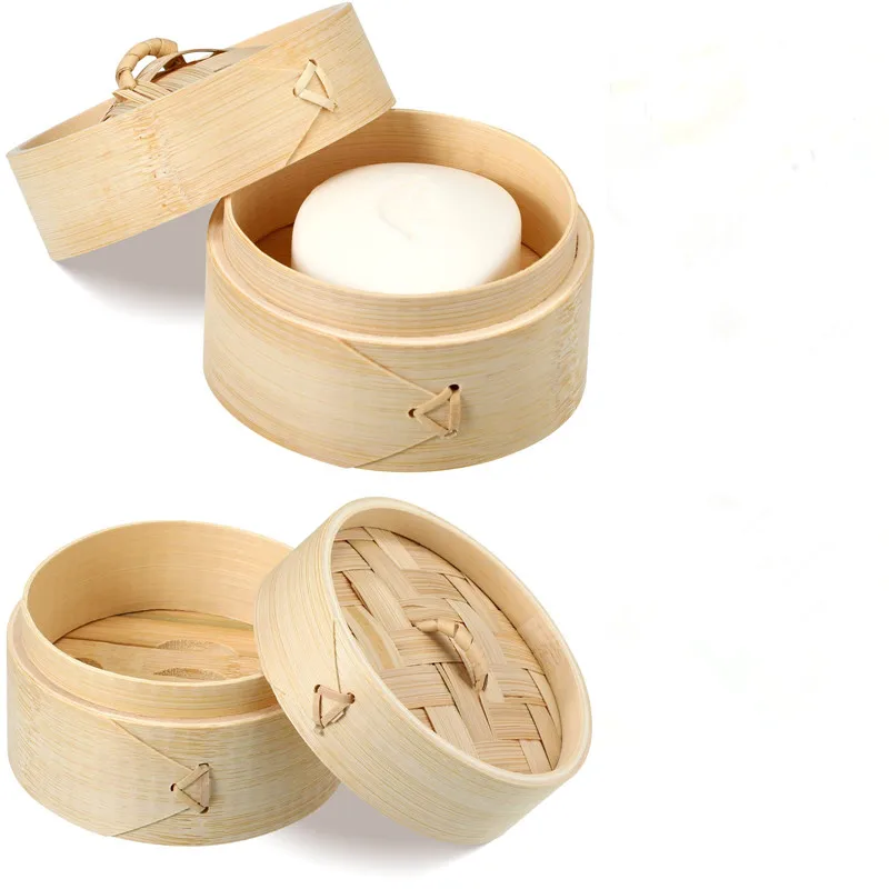 Natural Bamboo Soap Bar Stand with Lid Soap Dish Sparkling Net Shampoo Container Soap Box Wooden Tray