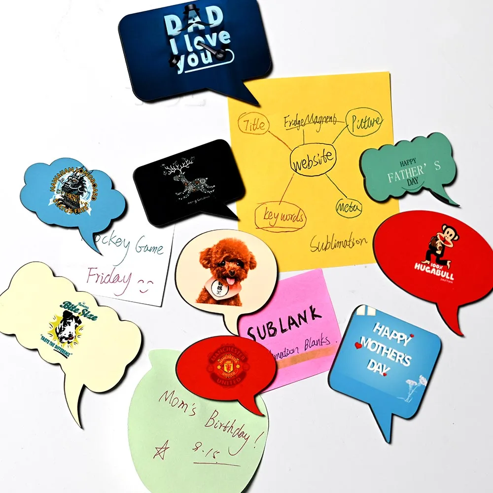 MDF Blank Sublimation Heat Transfer Fridge Magnet DIY Custom Dialog Shape