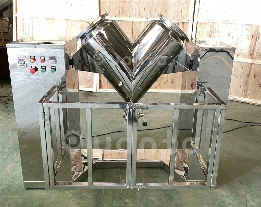 V Shape Dry Powder Factory Price Mixer Blender - 12 R.p.m Rpm 50 Kg/batch 6-10min VHJ-200 SUS 304 ,SUS316 200L 0.4