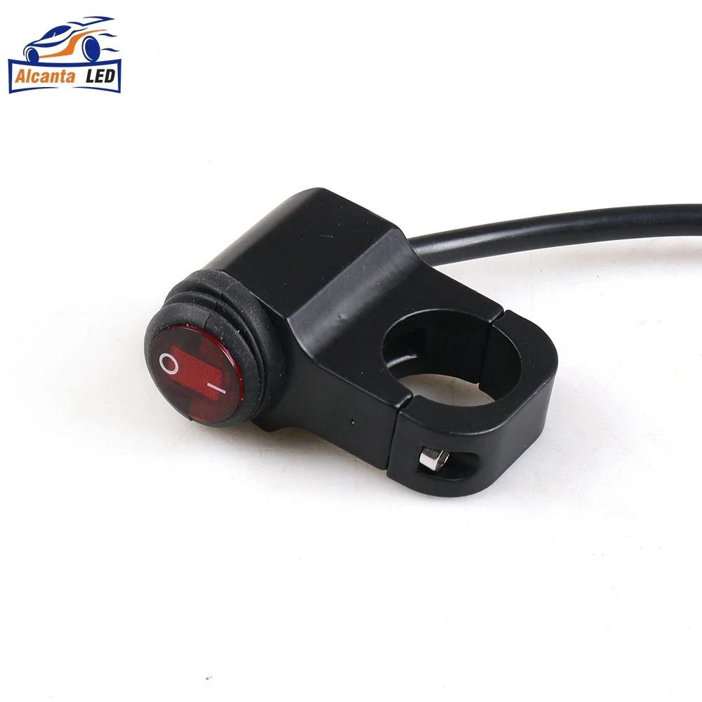 AlcantaLED  Motorcycle Aluminium Alloy Switches 22mm Handlebar Headlight Switch 3 Wires Waterproof other car light accessories