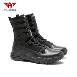 YAKEDA Outdoor Combat Black Hiking Camping Waterproof Army Green Botas Hombre Tactical Gear for Men Safety Tactical Boots