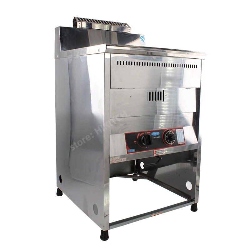 Floor stand gas deep fryer 23CJB commercial large capacity 23L thermostat LPG single tank frying cooker chicken fries in canteen