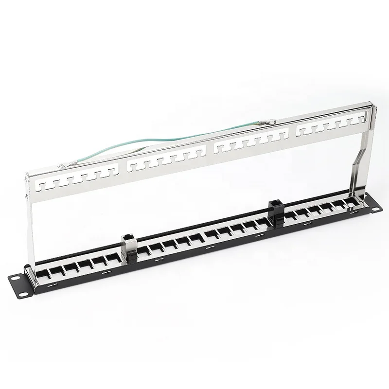 UTP FTP 24 Port RJ45 Keystone Patch Panel Cat5e Cat6 Patch Panel With Bar