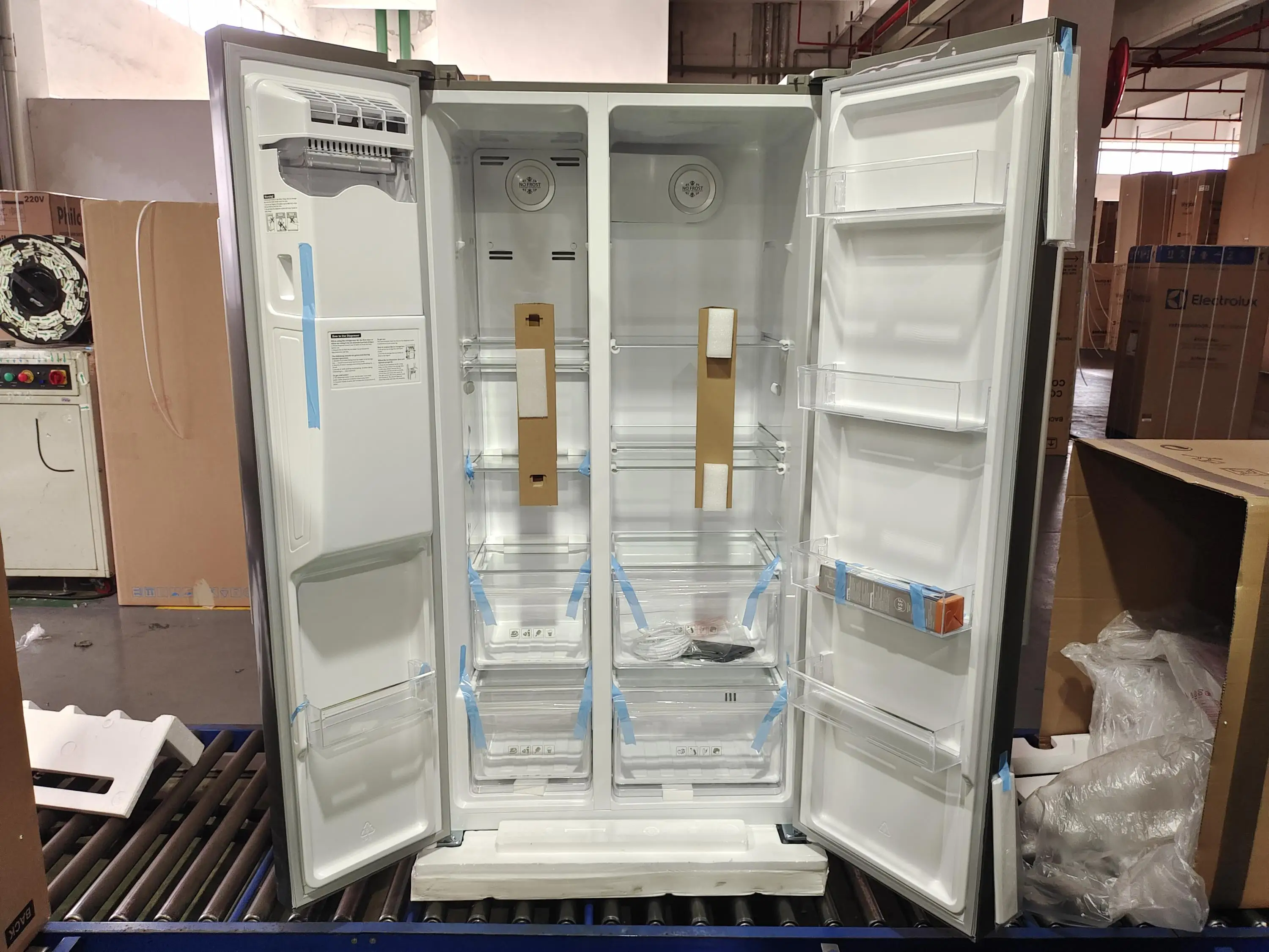 501L Built-in 90cm Refrigerator with Ice Maker, Automatic Defrosting System, 342L Fridge +159L Freezer, Grey