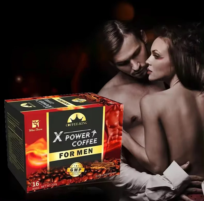 Custom Men Power Organic Herbal Coffee Maca X Power Coffee Maca Ginseng Instant Man Power Energy Coffee Powder