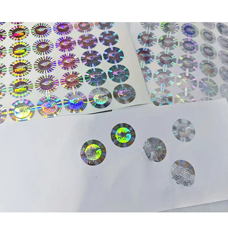 Customized 10ml Vial Box Seal Sticker Label 3D Hologram with Honeycomb mark safety seal sticker