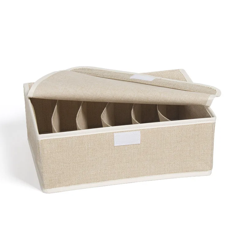 storage box cloth Ramie Cotton and linen fabric sock Organizer Storage Box underwear and bra storage box