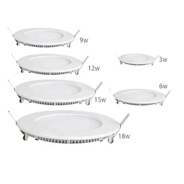 Factory Wholesale 85-265V Ceiling Recessed Super thin Led panel Light 3W 6W 9W 12W 18W 24W Ultra Slim Ceiling panel downlight