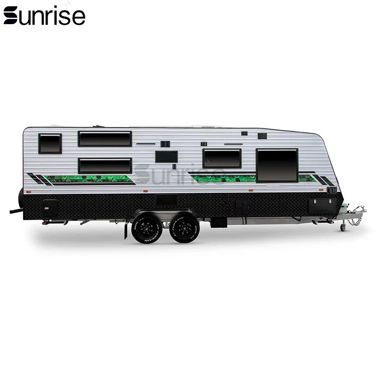 Custom 24ft luxury camper van big off road caravan family camper caravans with 3 4 bunks ensuite caravan