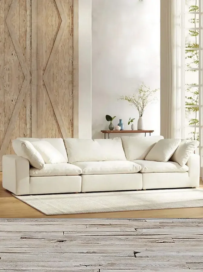 Italian luxury home sectional cloud couched sofa set modern white modular sectional couch