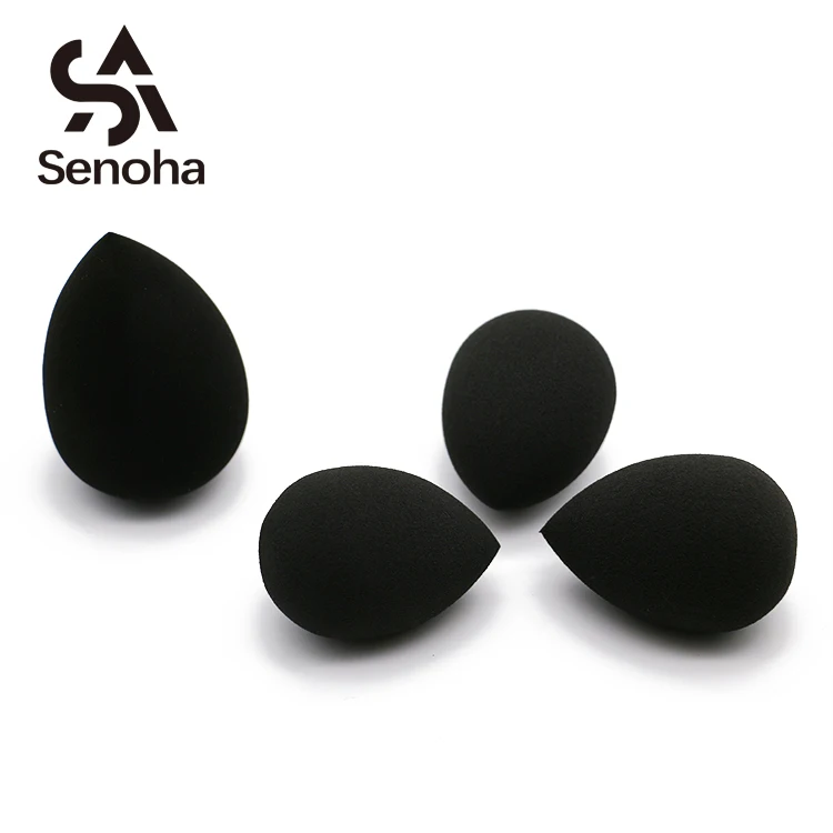 Senoha Teardrop Black Makeup Sponge Private Label Facial Beauty Sponge Blender