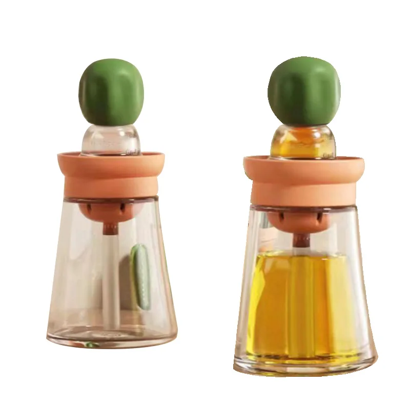 180ML kitchen Oil Dispenser with Brush Silicone Oil Dispenser Oil Brushes Kitchen Baking BBQ Tool
