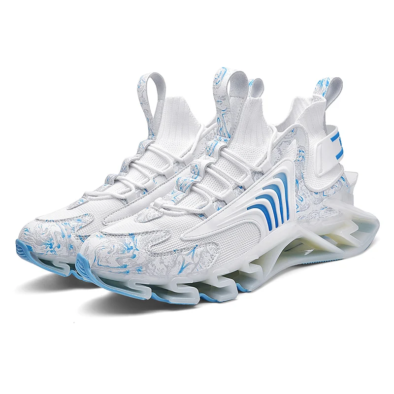 new style men fashion sneaker high quality breathable shoes white blue slip on men sport shoes