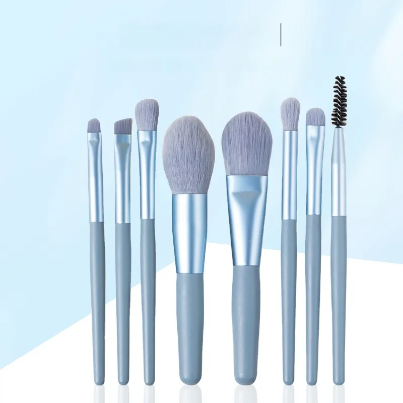 Hot Sale Professional Vegan  Soft High Quality Synthetic Fiber 8pcs Makeup Brush Set Pink