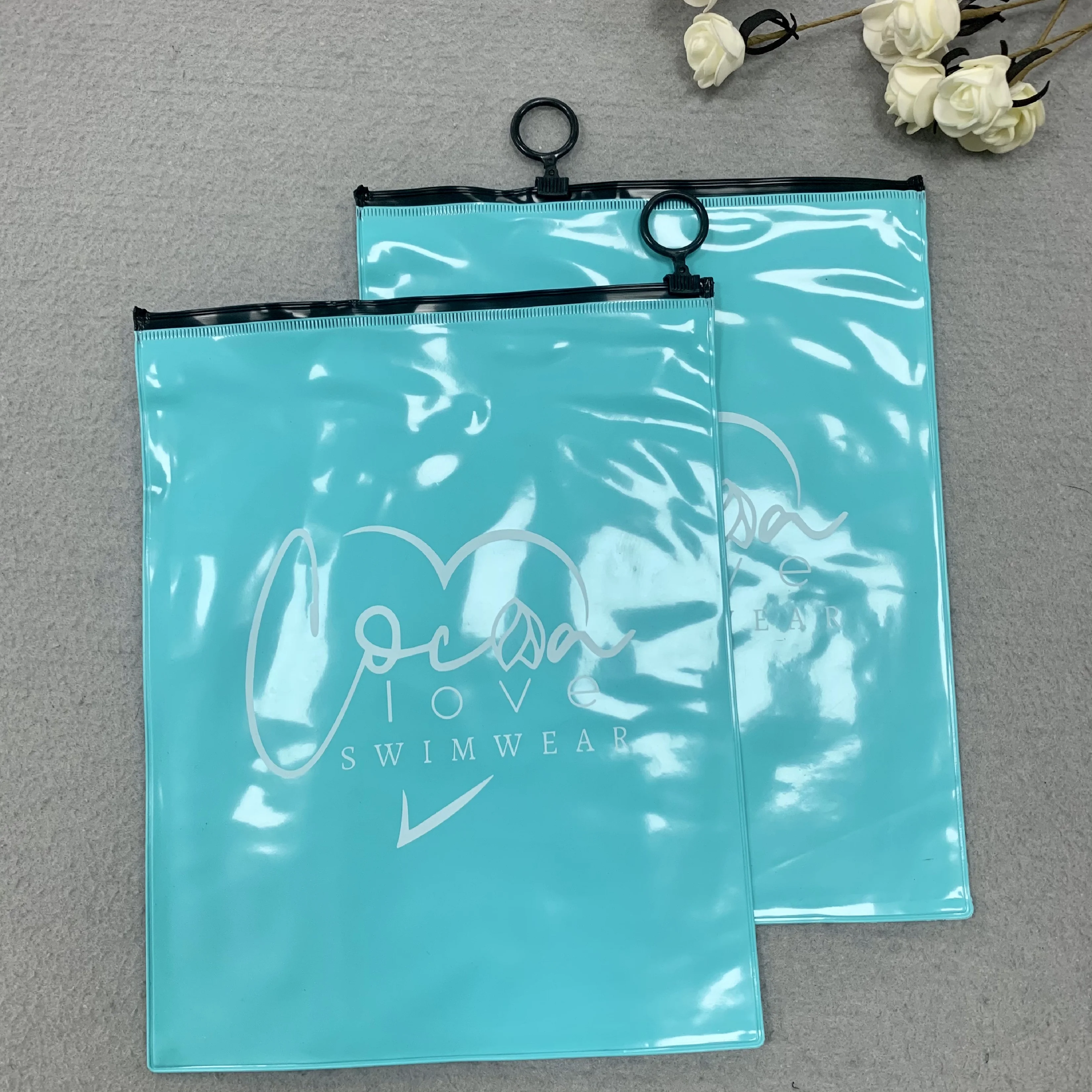 Wholesale Custom Logo Eco Friendly Pvc Plastic Packaging Zipper Poly Mylar Bag For Clothing & Underwear