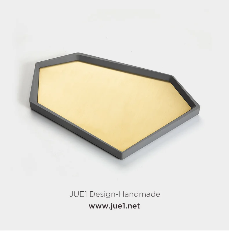 China Hot Sales Cement Groceries Tray Luxury Jewelry Concrete Tray Decoration Desktop Tea Tray for Home Office Hotel