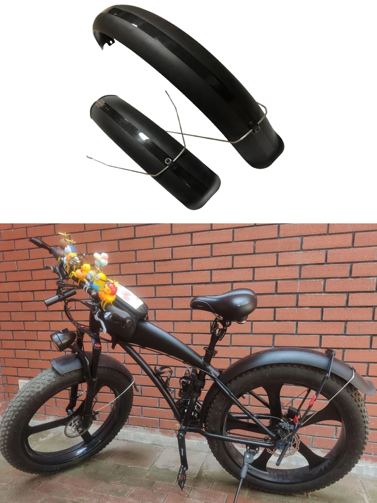 High Quality Plastic Mudguard Quick Release 26Iinch*4.0 Snow Fat Bike Mudguards Front Rear Bicycle Fenders