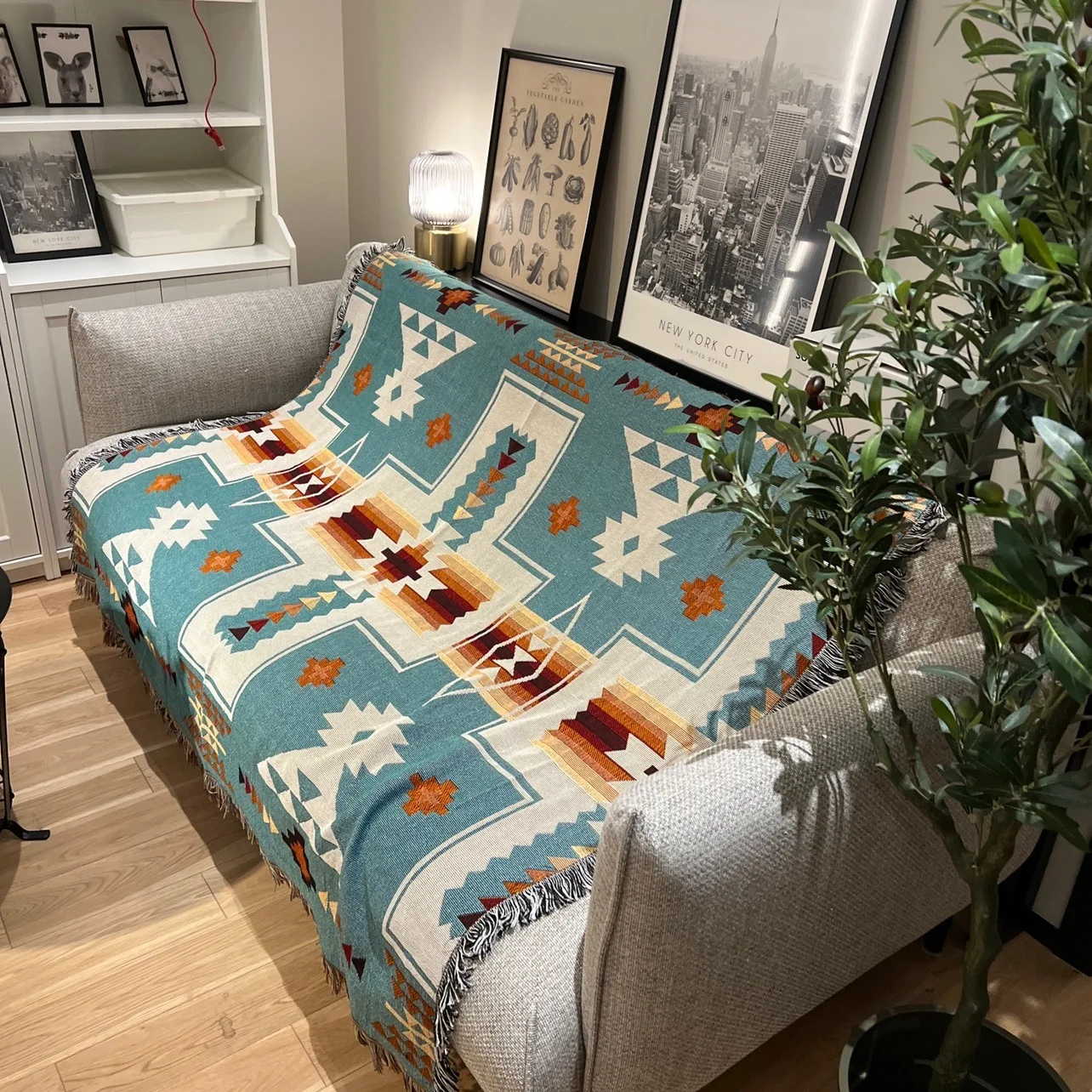 Bohemian Geometric Design Custom Wall Tapestry Camping Blanket Totem Woven Tapestry