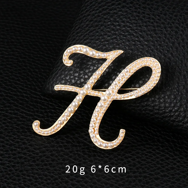 Pearl Letter Brooch Letter A/B/C/D/E/F/G/H/I/J/K/L/M/N/P/R/S/V/W/Y/Z Brooch Pins Alphabet Costume Corsage Channel Brooch Pins