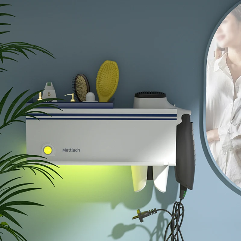 Induction lamp New Arrival Multifunctional Hair Dryer Holder Shelf No Drilling Bathroom Storage Organizers Creative Blower Rack