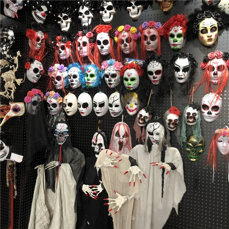 Custom vampire ghost face mask plastic horror ghost mask with big mouth and mascara screaming