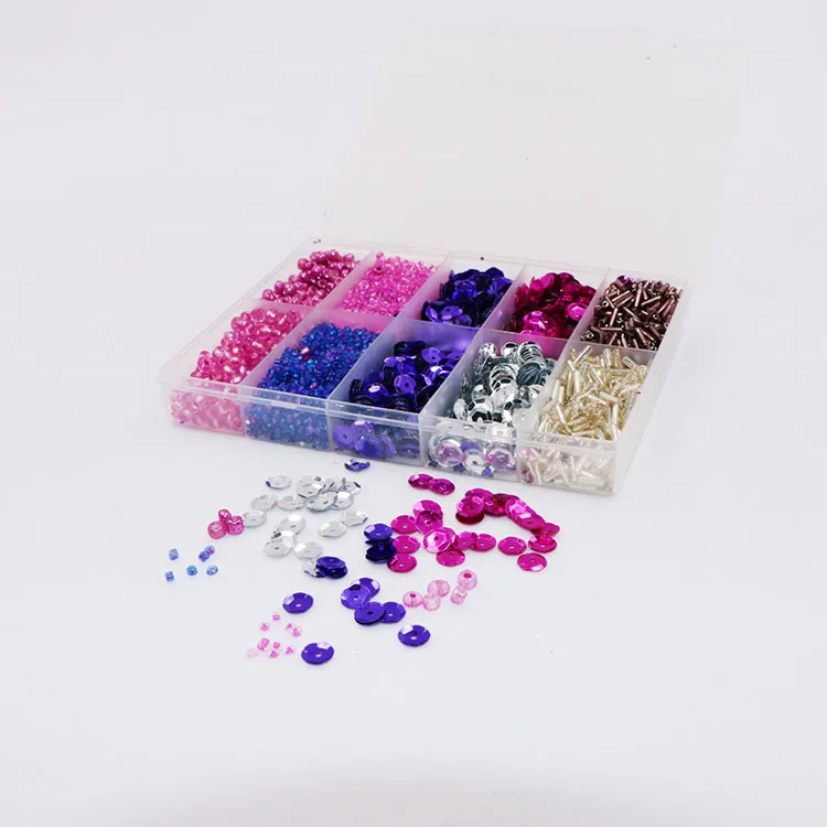 Manufacturer custom high quality DIY glass seed beads and PVC sheet with box