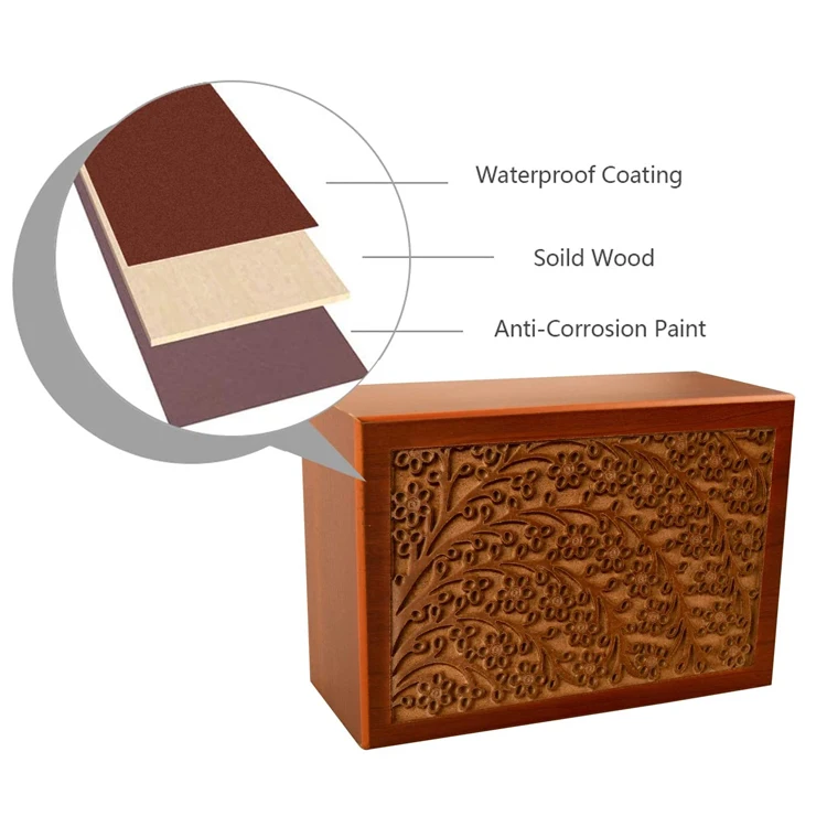 WDF Factory Wholesale cinerary casket for  pour animaux cremation wholesale wooden for dogs bamboo pet urns for small animals