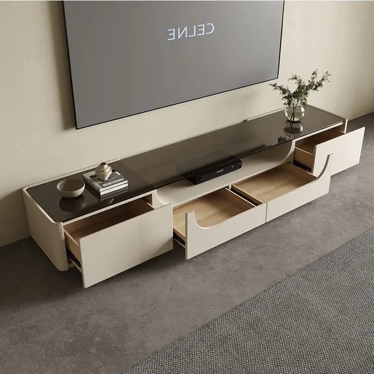 Nordic Italian Style Modern Luxury TV Stand Large Storage Capacity Accepted Customized TV Cabinet