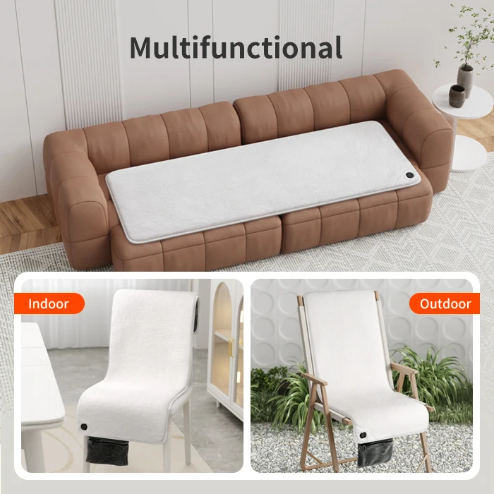 Anjuny  Seat Pad 3 Heat Levels for Chair Sofa Couch Camping Traveling Soft Machine Washable Heating Cushion