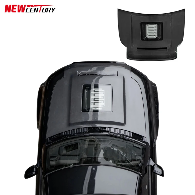 Carbon fiber material engine hood with transparent glass style for 2020-2023 Land Rover Defender