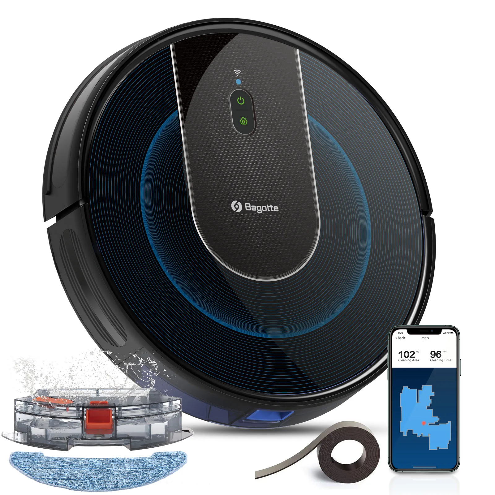 Bagotte  New Arrival Robot Vacuum Cleaner Floor Cleaning Sweeping Mop Aspirador Aspirateur Aspiradora Vaccum Cleaner