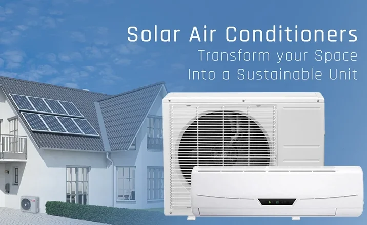 Solar Air Conditioner 100% Solar Powered Off Grid 24/48V DC Inverter Hybrid Solar Air Conditioner 12000btu
