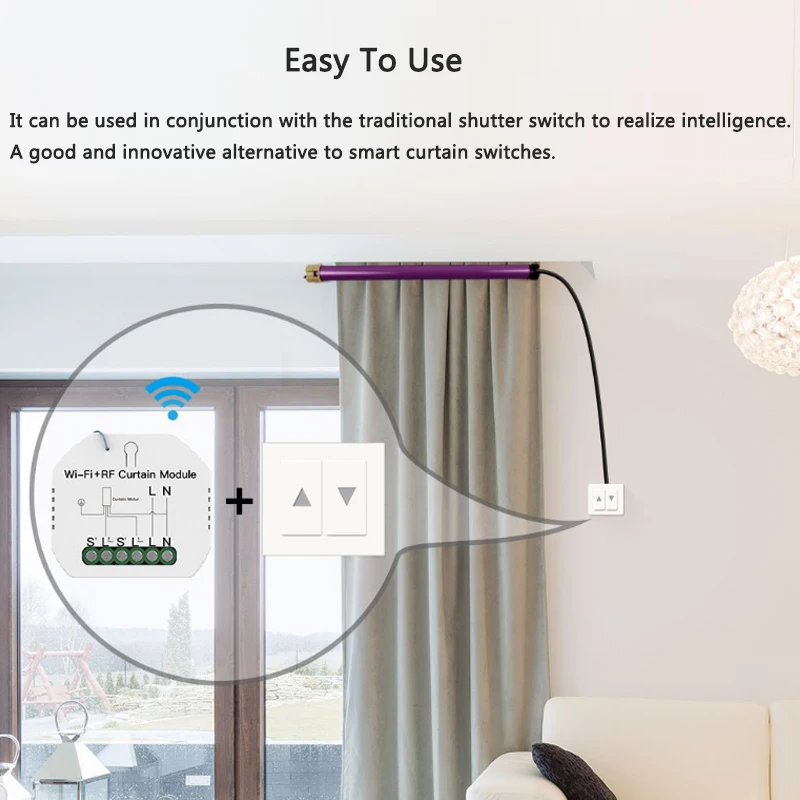 Модуль для штор Tuya WiFi + RF выключатель жалюзи роликовый затвор беспроводной пульт дистанционного управления Wi-Fi