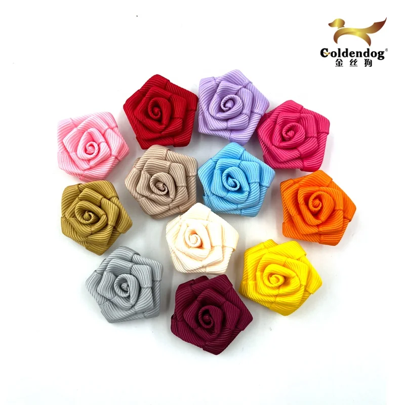 Handmade Artificial Mini Silk Ribbon Fabric Rose Diy Width Satin Flower for Wedding Decoration